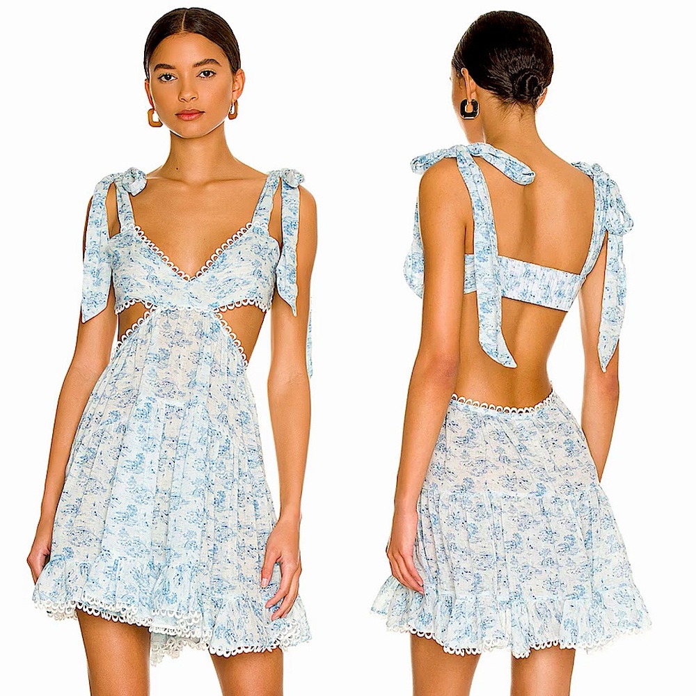 Tularosa Light Blue Floral Mini Dress